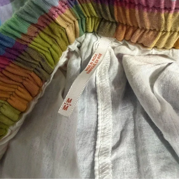 Free People Ticket To Paradise Multicolor Plaid Balloon Beach Pants - Picture 4 of 14